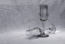 A still life drawing of 2 glasses