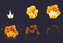 An animated explosion